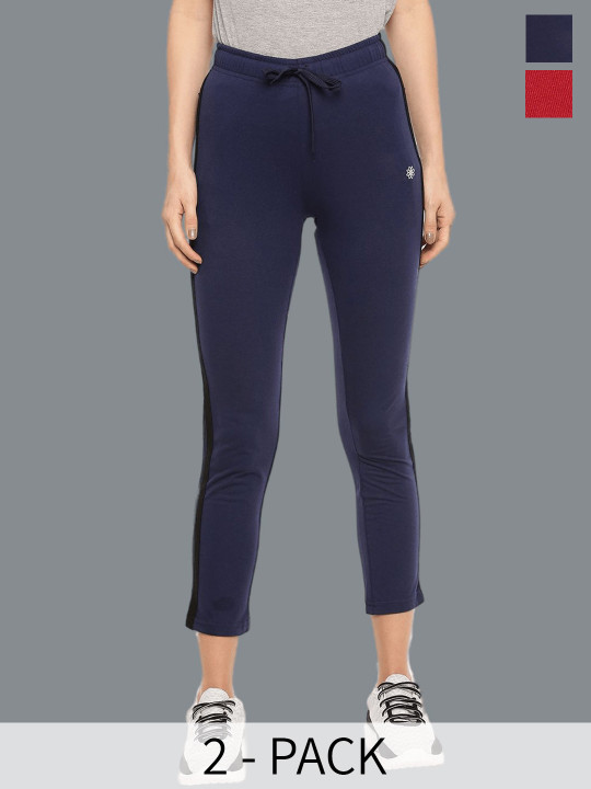 Dollar Missy Women Pack Of 2 Combed Cotton Super Soft Track Pants With Both Side Pocket