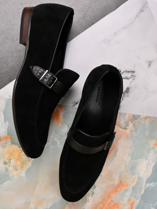 Cobblerz Men Buckle Detailed Leather Loafers