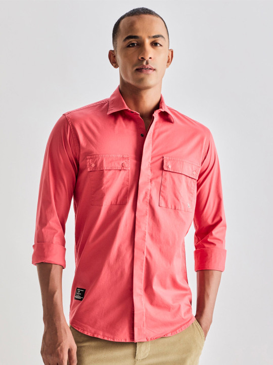 Red Flame Men Opaque Casual Shirt