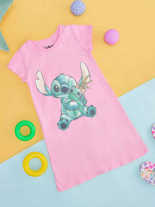 Pantaloons Junior Girls Printed Pure Cotton T-shirt Nightdress
