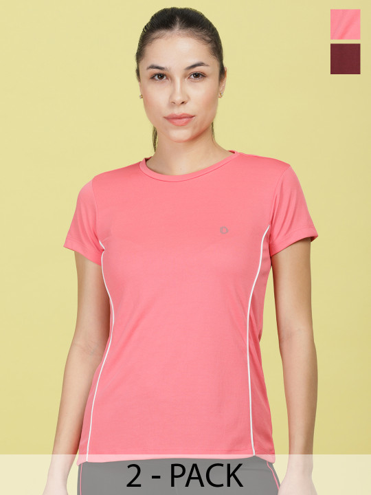 Dollar Women Pack of 2 Microfiber Anti Bacterial Sports T-Shirt