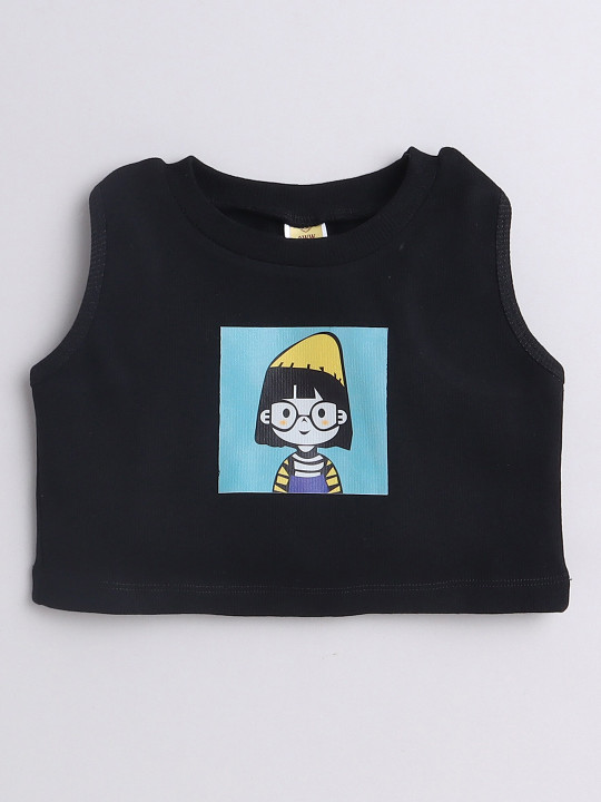 AWW HUNNIE Kids Graphic Printed Round Neck Knitted Top