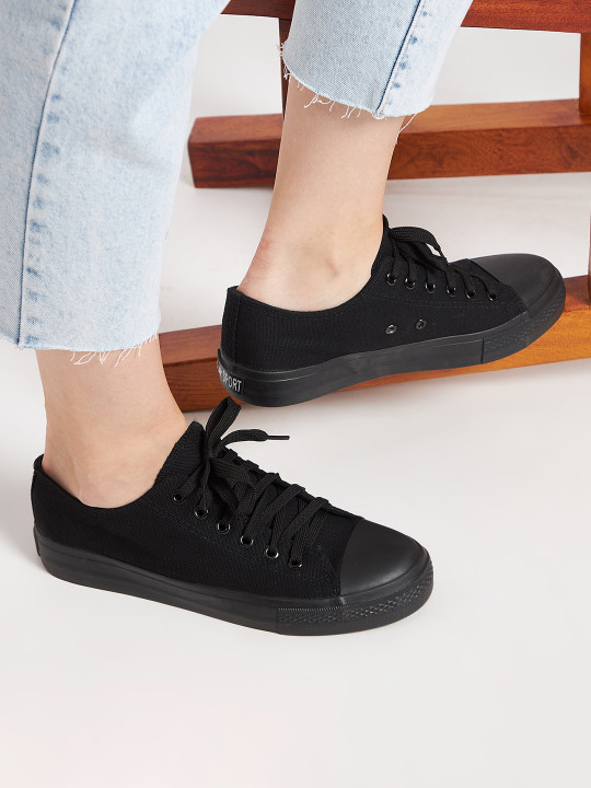 MOZAFIA Women Canvas Lace-up Casual Low Top Sneakers