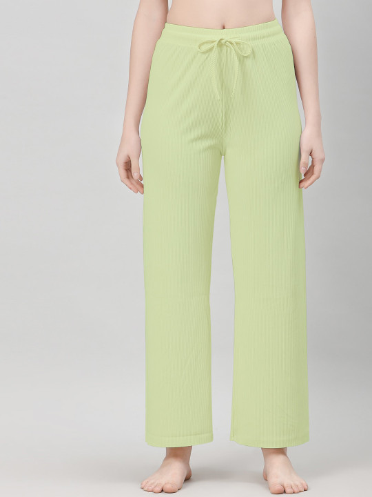 NEUDIS Women Ribbed Mid Rise Lounge Pants