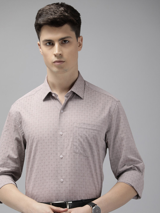 Arrow Self Design Manhattan Slim Fit Pure Cotton Formal Shirt