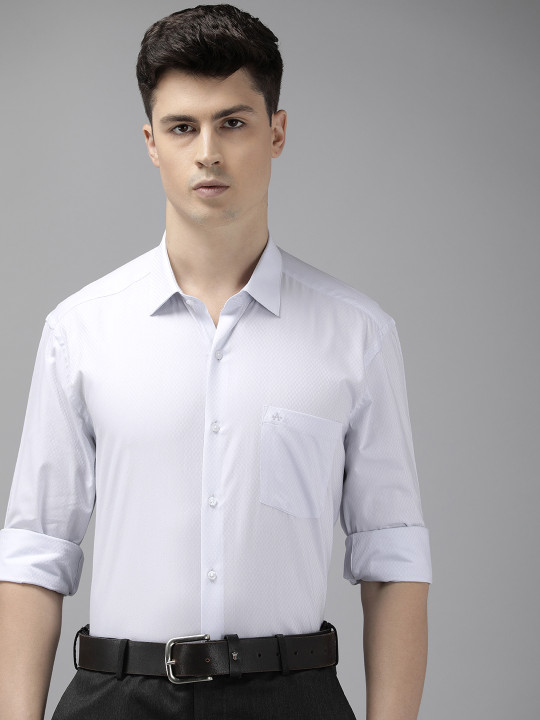 Arrow Self Design Manhattan Slim Fit Pure Cotton Formal Shirt