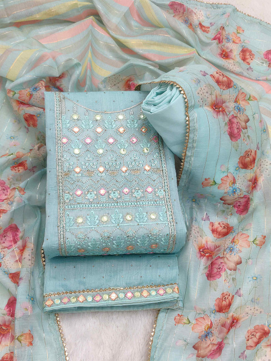 TAVAS Embroidered Unstitched Dress Material