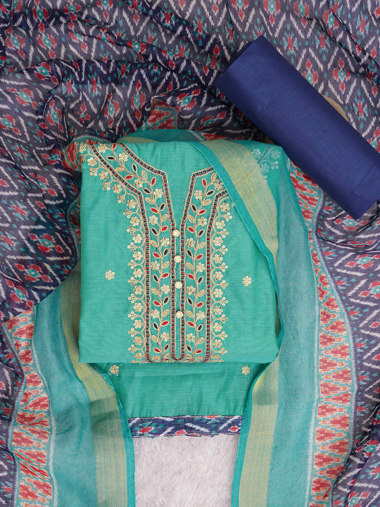 TAVAS Ethnic Embroidered Unstitched Dress Material