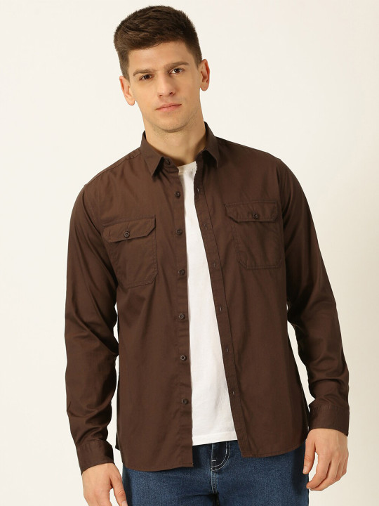 Moda Rapido Men Classic Slim Fit Opaque Casual Shirt