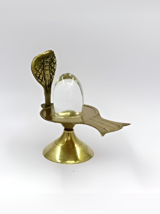 Navyaksh Shankar with Naag Gold Metal Metallic Prayer Room Set of 2 Small Showpieces -