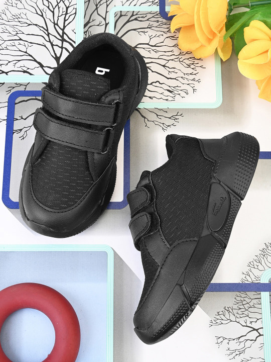 BAESD Unisex Kids Textured Lightweight Velcro Uniform Shoes