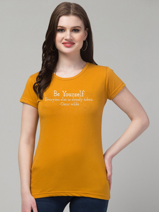 Trend Level Typography Printed Pure Cotton T-shirt