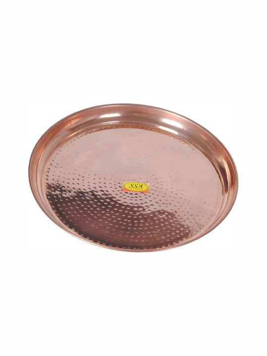 Shivshakti Arts Brown Copper Glossy Plate