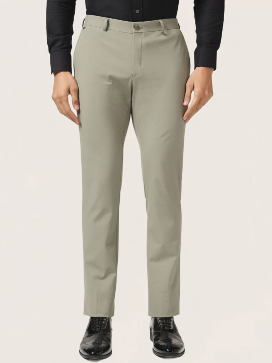 Blackberrys Men Slim Fit Low-Rise Formal Trousers