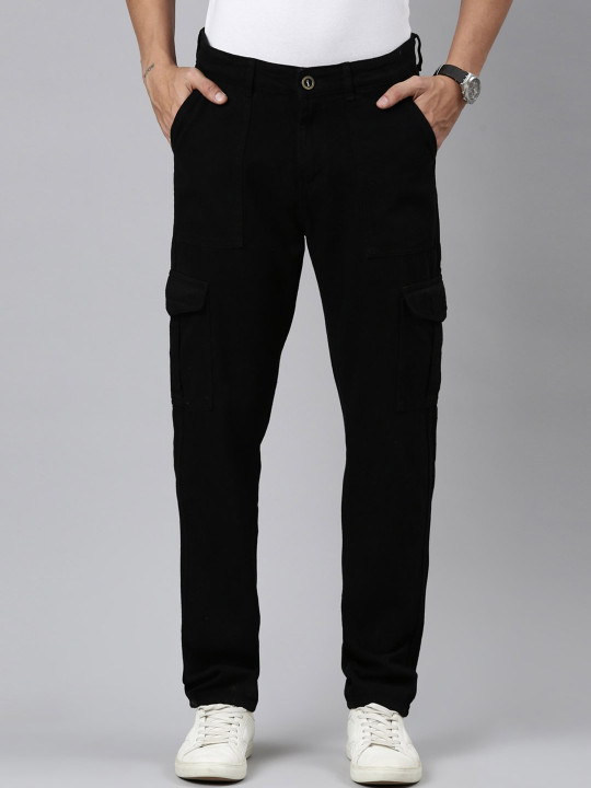CINOCCI Men Relaxed Fit Clean Look Cotton Cargos