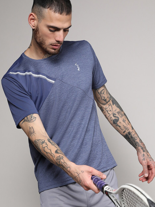 Campus Sutra Men Round Neck Sports T-shirt