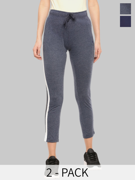 Dollar Missy Women Pack Of 3 Combed Cotton Super Soft Track Pants With Both Side Pocket