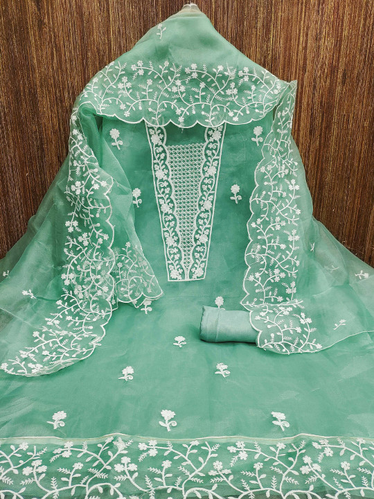 MANVAA Floral Embroidered Unstitched Dress Material
