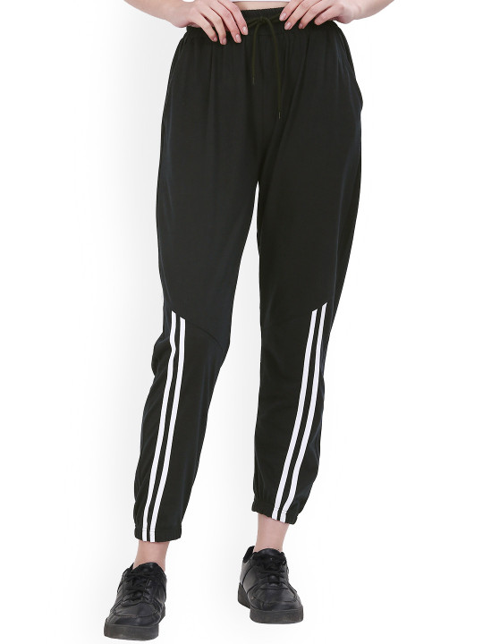 Fashionable Women Striped Cotton Mid Rise Joggers