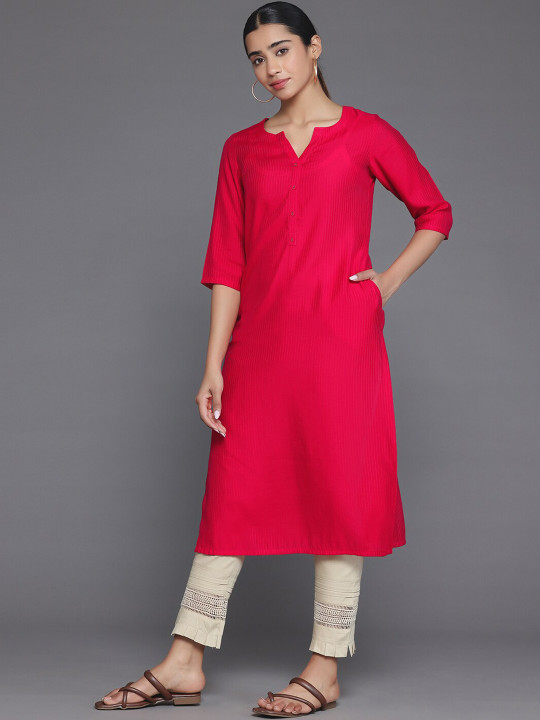 Gerua By Libas Mandarin Collar Three Quarter Sleeves Kurta