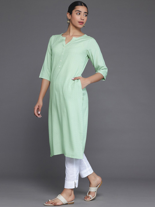 Gerua By Libas Woven Design Straight Kurta