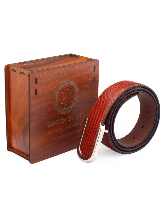 bacca bucci Men Textured Leather Belt