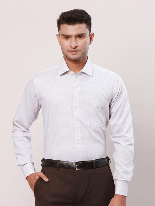 Raymond Contemporary-Fit Opaque Micro Checked Cotton Formal Shirt
