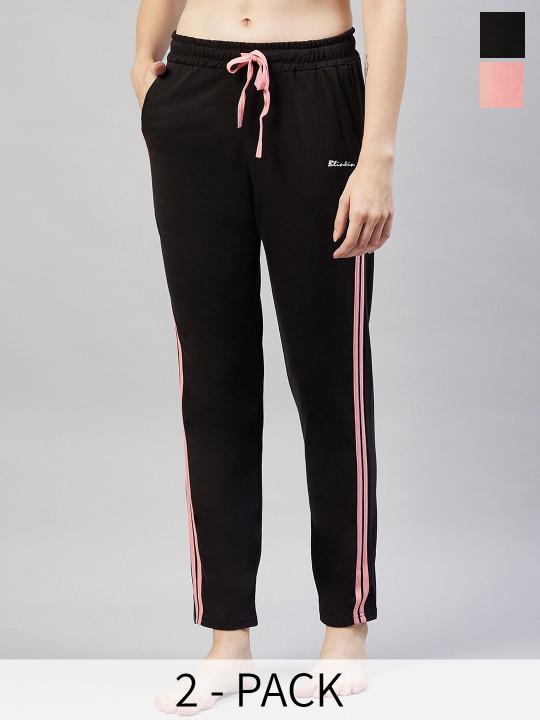 Blinkin Women Pack Of 2 Relaxed-Fit High-Rise Lounge Pants