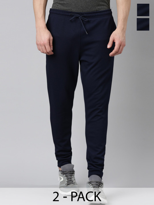 MADSTO Men Pack Of 2 Cotton Mid-Rise Joggers