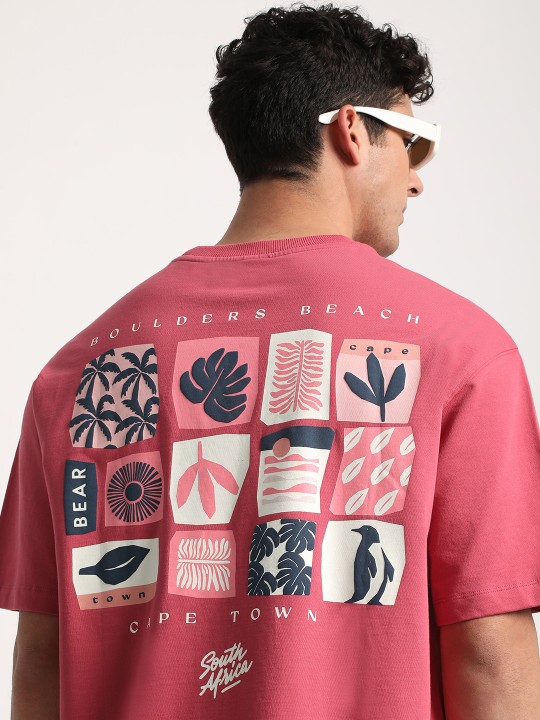 Men Graphic Print Loose Fit Cotton T-Shirt
