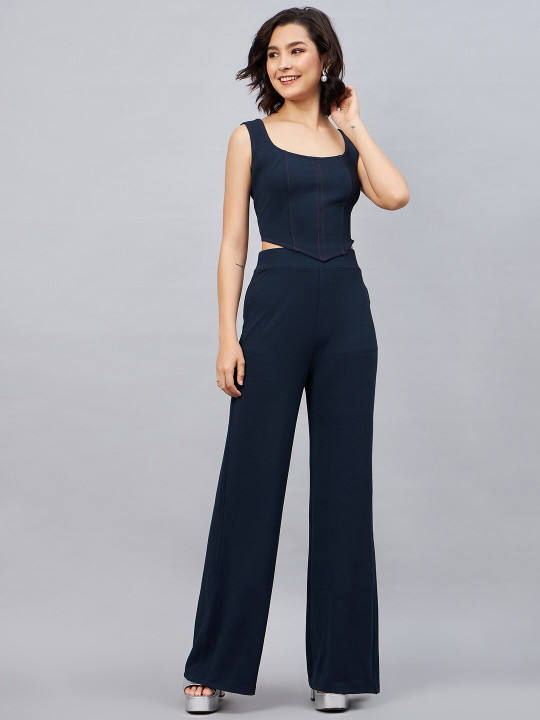 Orchid Blues Round Neck Sleeveless Corset Top & Trouser