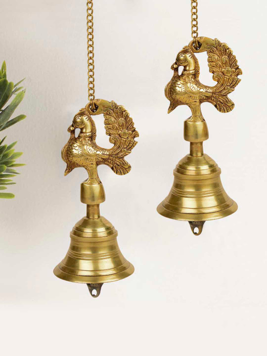 StyleMyWay Brass 2 Piece Antique Navratri Pooja Bell
