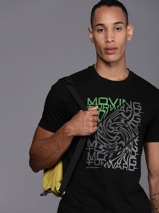 HRX by Hrithik Roshan Men Lifestyle Typography Printed Pure Cotton T-shirt