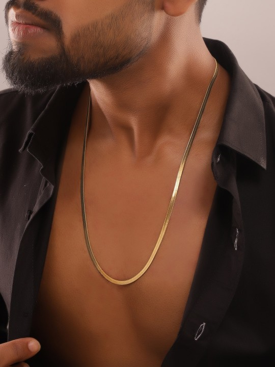 The Lifestyle Co. Men 18 KT Gold-Plated Textured Chain deal from myntra