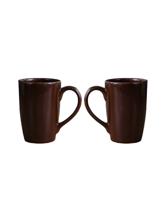 Femora Dheeraj Name Personalised Brown Ceramic Microwave Safe 2 Piece Mugs-360ml