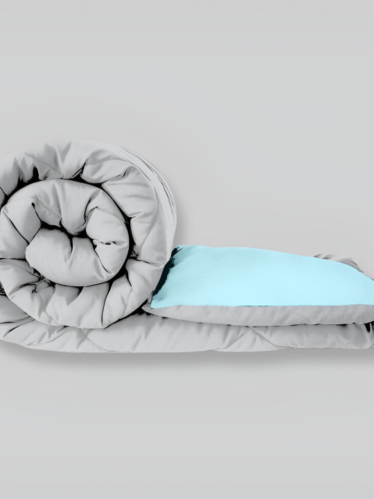 Comfowell Grey & Turquoise Blue Heavy Winter 233 GSM Double Bed Quilt