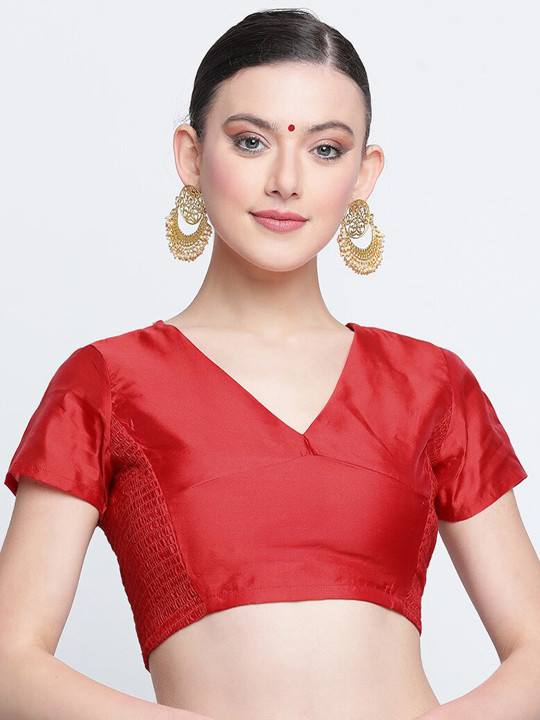 studio rasa V-Neck Smocked Wrap Crop Top