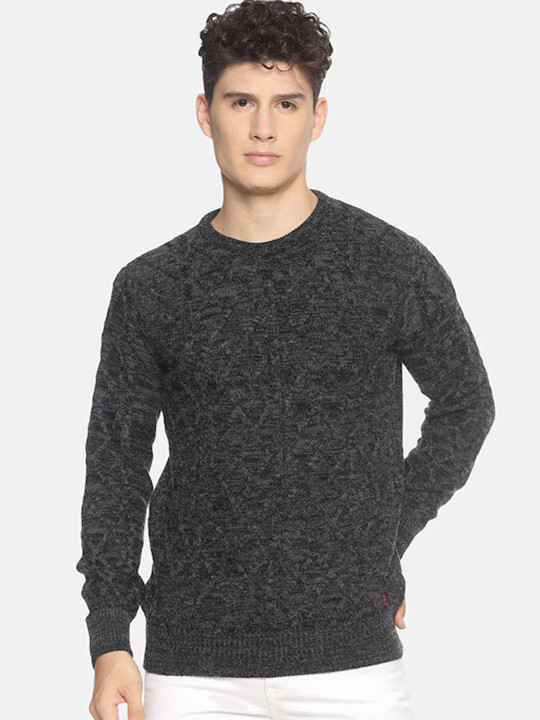 513 Self Designed Round Neck Acrylic Pullover
