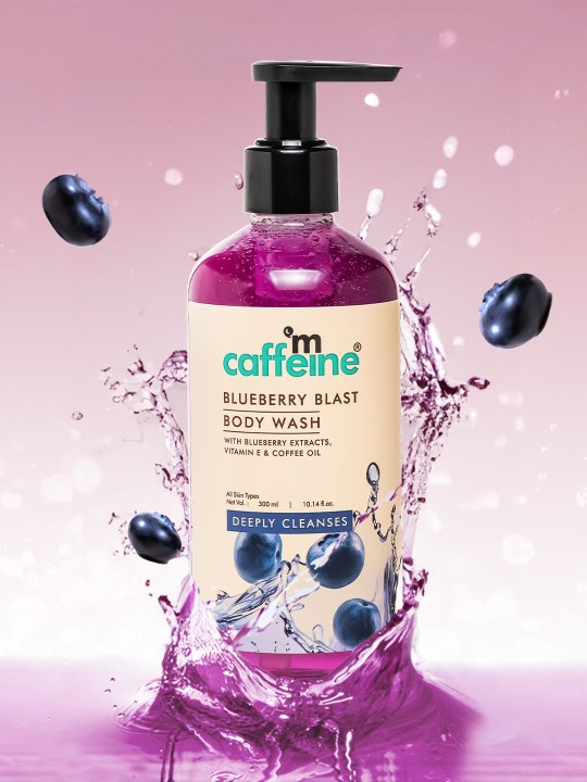mCaffeine Blueberry Blast Body Wash with Fruity Fresh Blueberry Long Lasting Fragrance