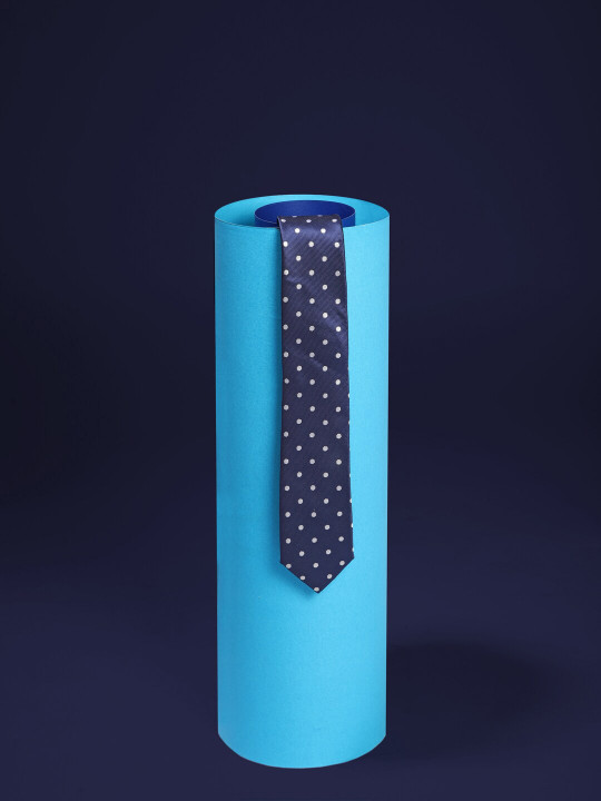 Louis Philippe Men Polka Dots Woven Design Skinny Tie