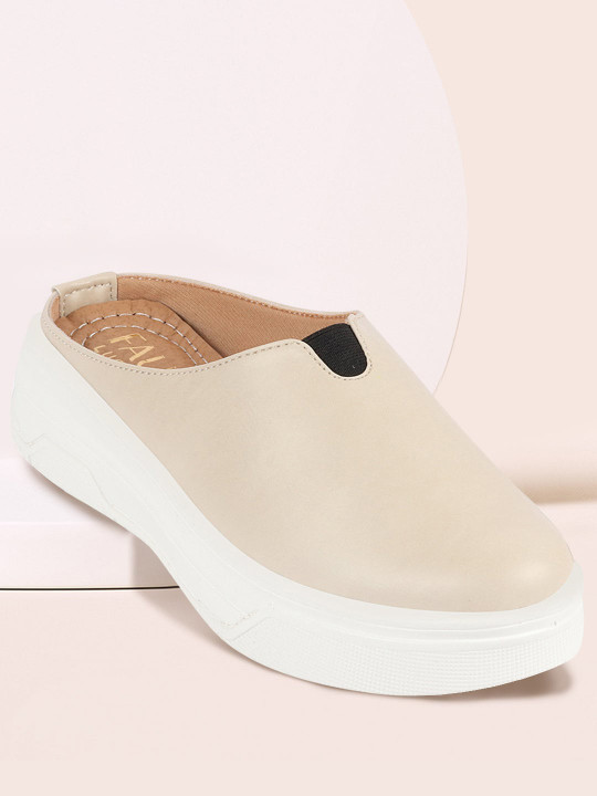 FAUSTO Women Lightweight Comfort Insole Contrast Sole Mules