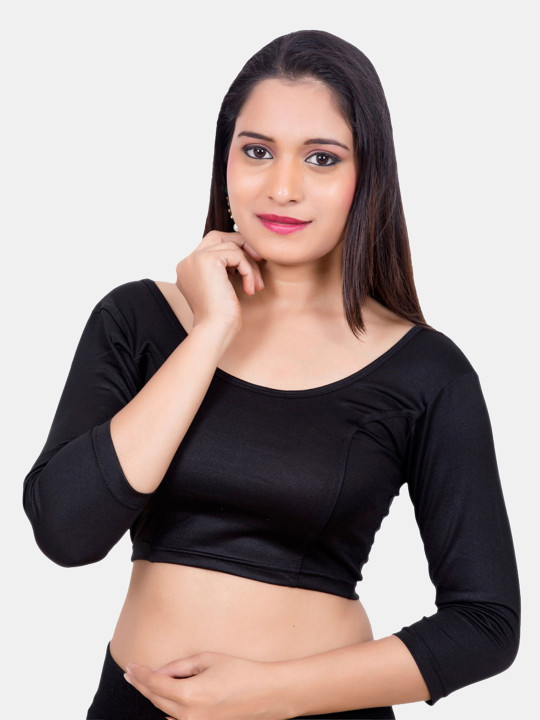 Biyu Round Neck Stretchable Saree Blouse