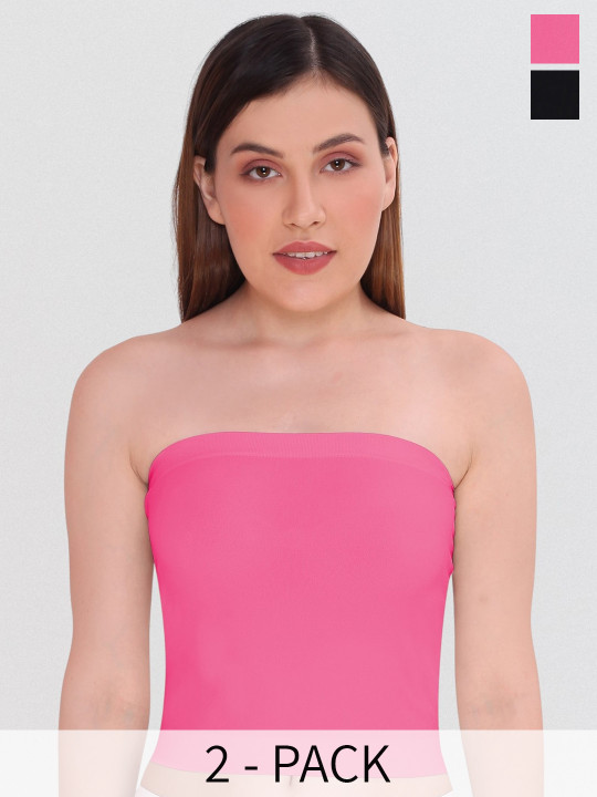 PLUMBURY Pack Of 2 Strapless Camisoles