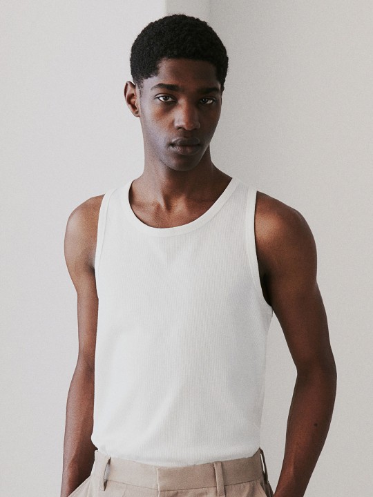 2-Pack Slim Fit Ribbed Vest Tops deal from myntra