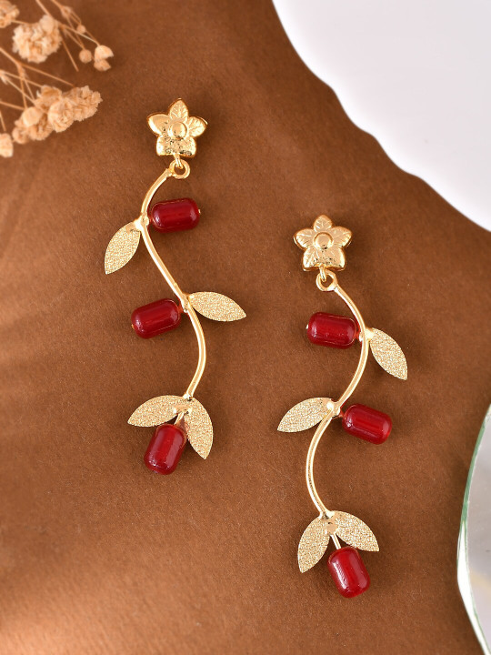 Silvermerc Designs Gold-Plated Circular Drop Earrings