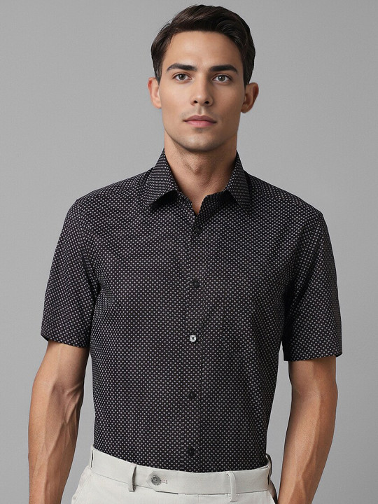Louis Philippe Micro Ditsy Printed Pure Cotton Formal Shirt