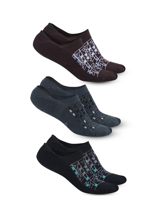 Dollar Socks Men Pack Of 3 Patterned Cotton Ankle Length Socks