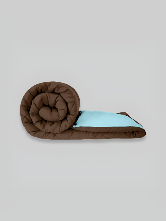 RF RELAXFEEL Blue & Brown Geometric Heavy Winter 233 GSM Double Bed Quilt