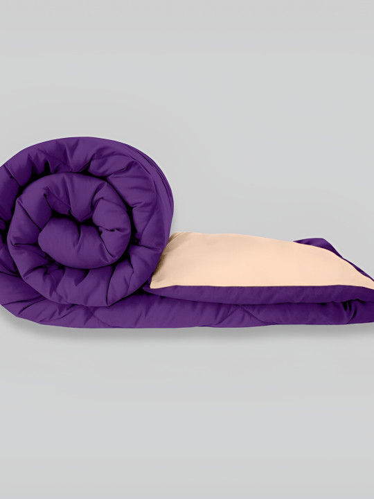 RF RELAXFEEL Purple & Peach Geometric Heavy Winter 233 GSM Single Bed Quilt