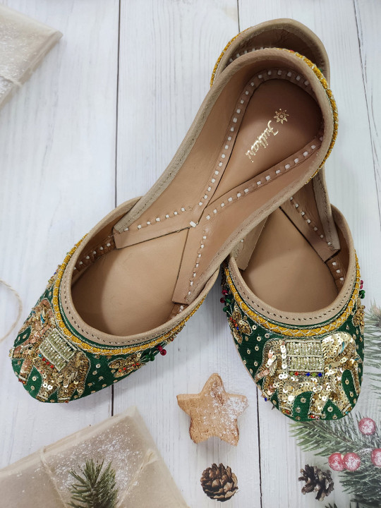 Fulkari Embroidered Leather Mojaris